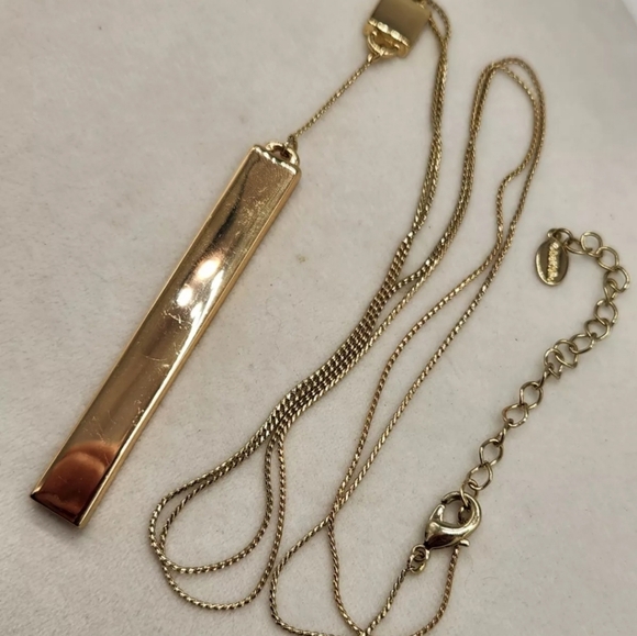 Linea By Louis Dell'Olio QVC Goldtone Vertical Bar Y-Drop Minimalist Necklace - Picture 8 of 16